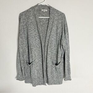 Madewell gray heathered long sleeve open cardigan size large